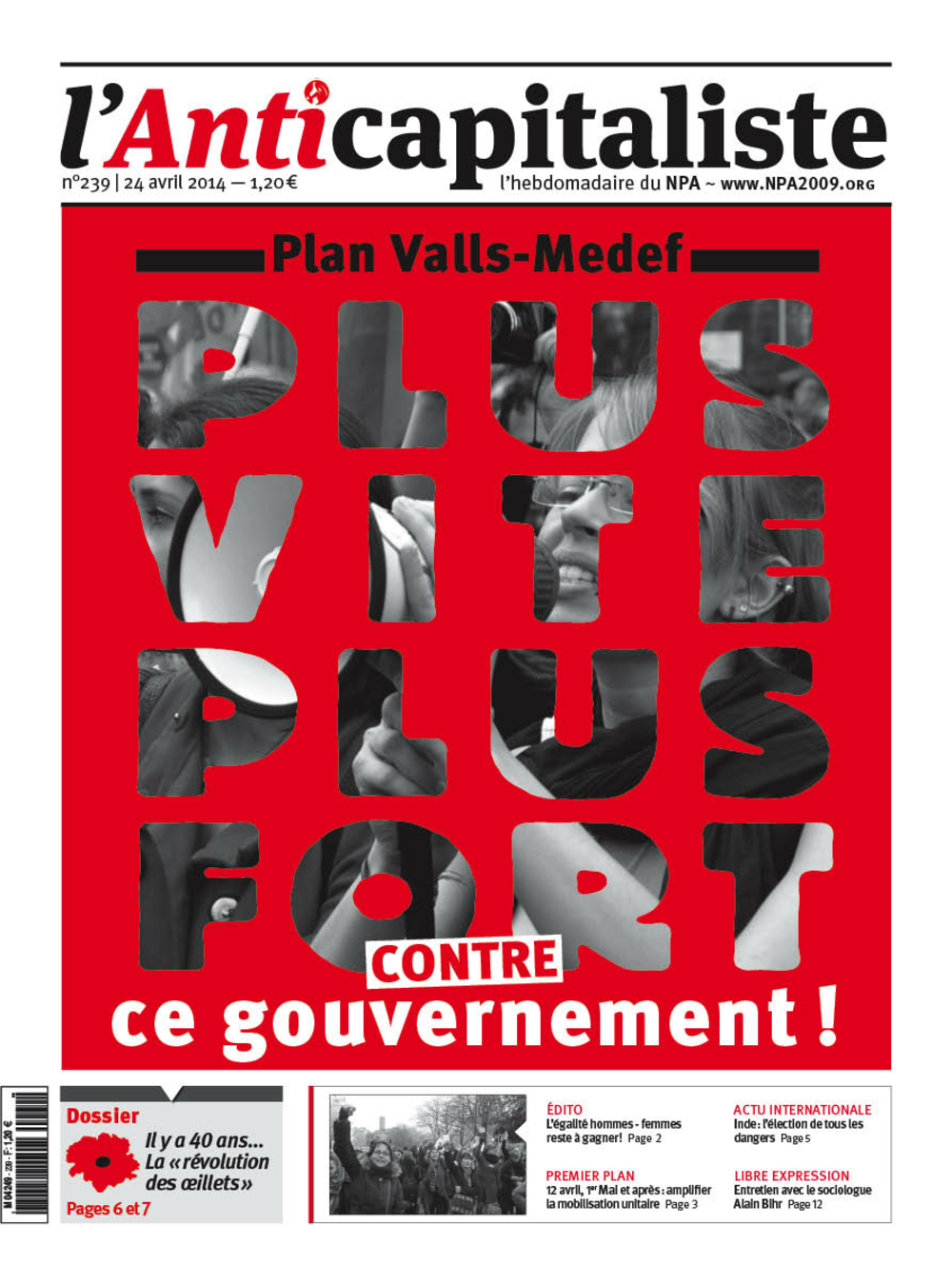 Résistance au gouvernement bourgeois - Page 16 Antik239_la_une-1_0